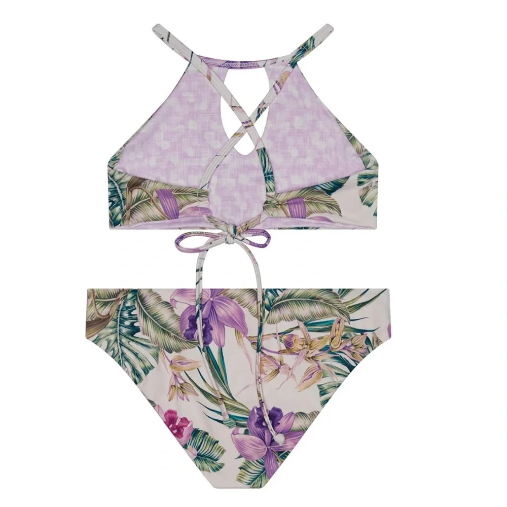 *Splendid Girls' Panama Garden Reversible Two Piece Bikini Set Size 14